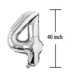 Colorful Elves jumbo silver 40-number balloon for milestone celebrations