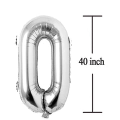 Colorful Elves silver 40th birthday balloon for classy decor