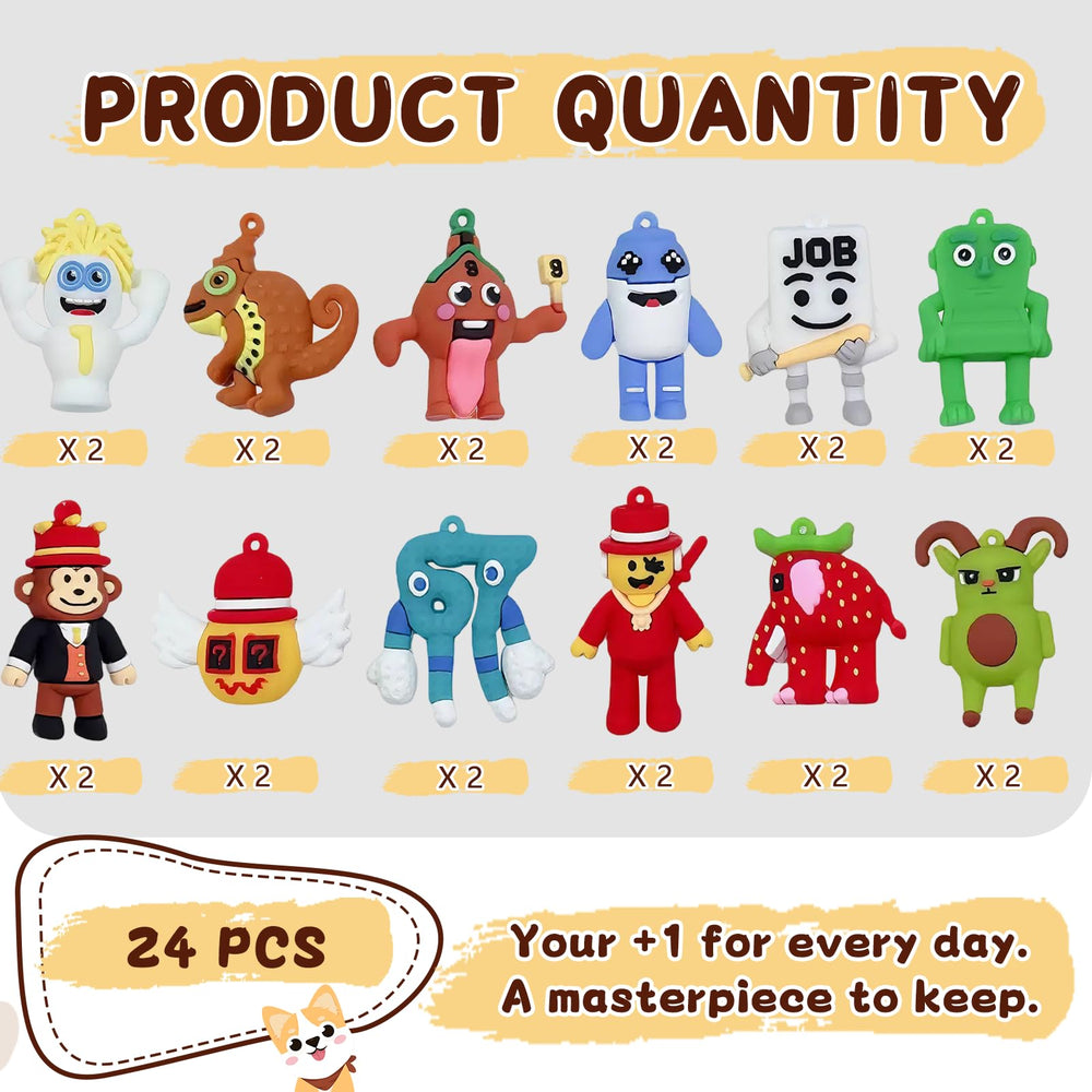 Colorful Brainrot figures bring bold color and personality to desks and shelves.