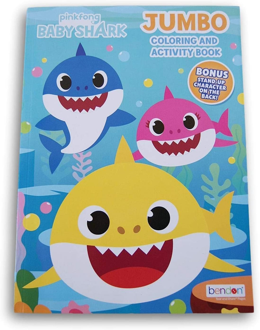 Coloring Books Pinkfong Baby Shark Jumbo Book cover promotes quiet, creative play.