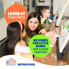 Color Swell classroom art pack with sturdy storage boxes keeps supplies organized.