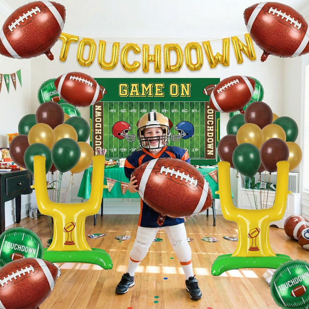 ColorToyz goalpost balloon set creates authentic field goals for viewing parties