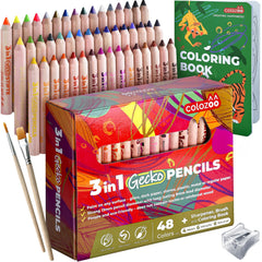 Colozoo Gecko 3-in-1 with 48 pencils ready for young artists to sketch.