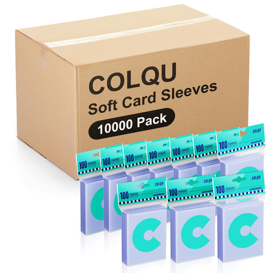 COLQU 10000ct clear card sleeves bulk packaging for long-term card protection.