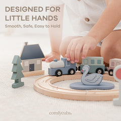Comfy Cubs eco-friendly materials ensure a safe, natural feel for tiny hands.