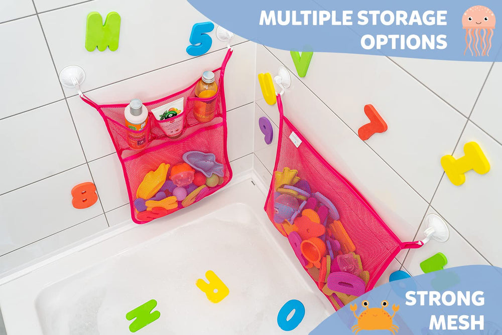 Comfylife bath toy organizer six suction cups ensure secure wall mounting