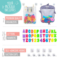 Comfylife second tub toy organizer fits full-size shampoo bottles securely.