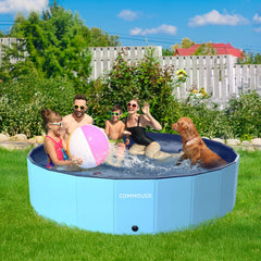 COMMOUDS 97inch foldable pool with accessories to enhance summer fun.