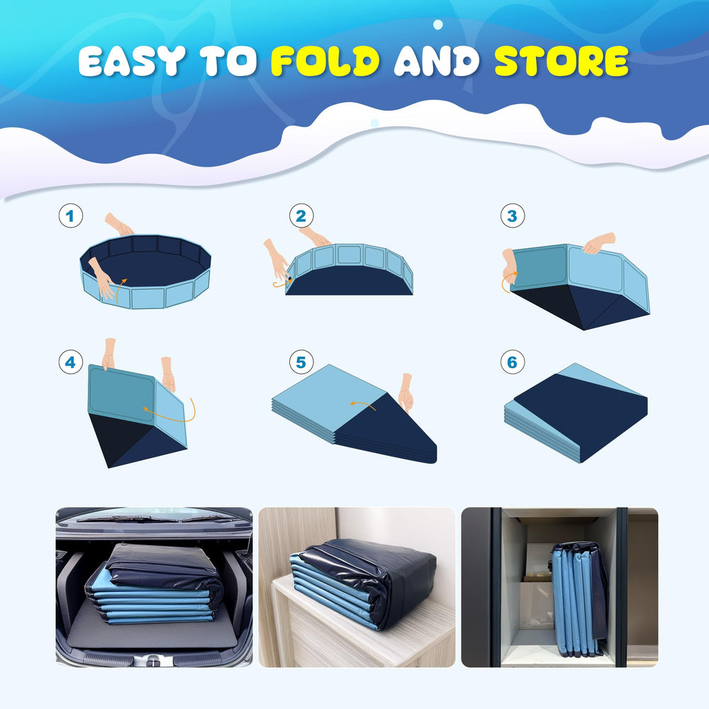 COMMOUDS foldable dog pool used as kids pool for summer fun