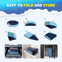 COMMOUDS foldable dog pool used as kids pool for summer fun