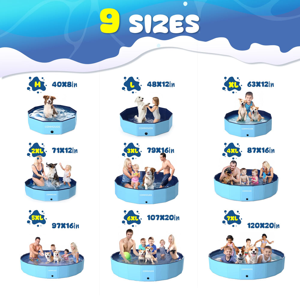 Folded COMMOUDS pool showing compact storage design