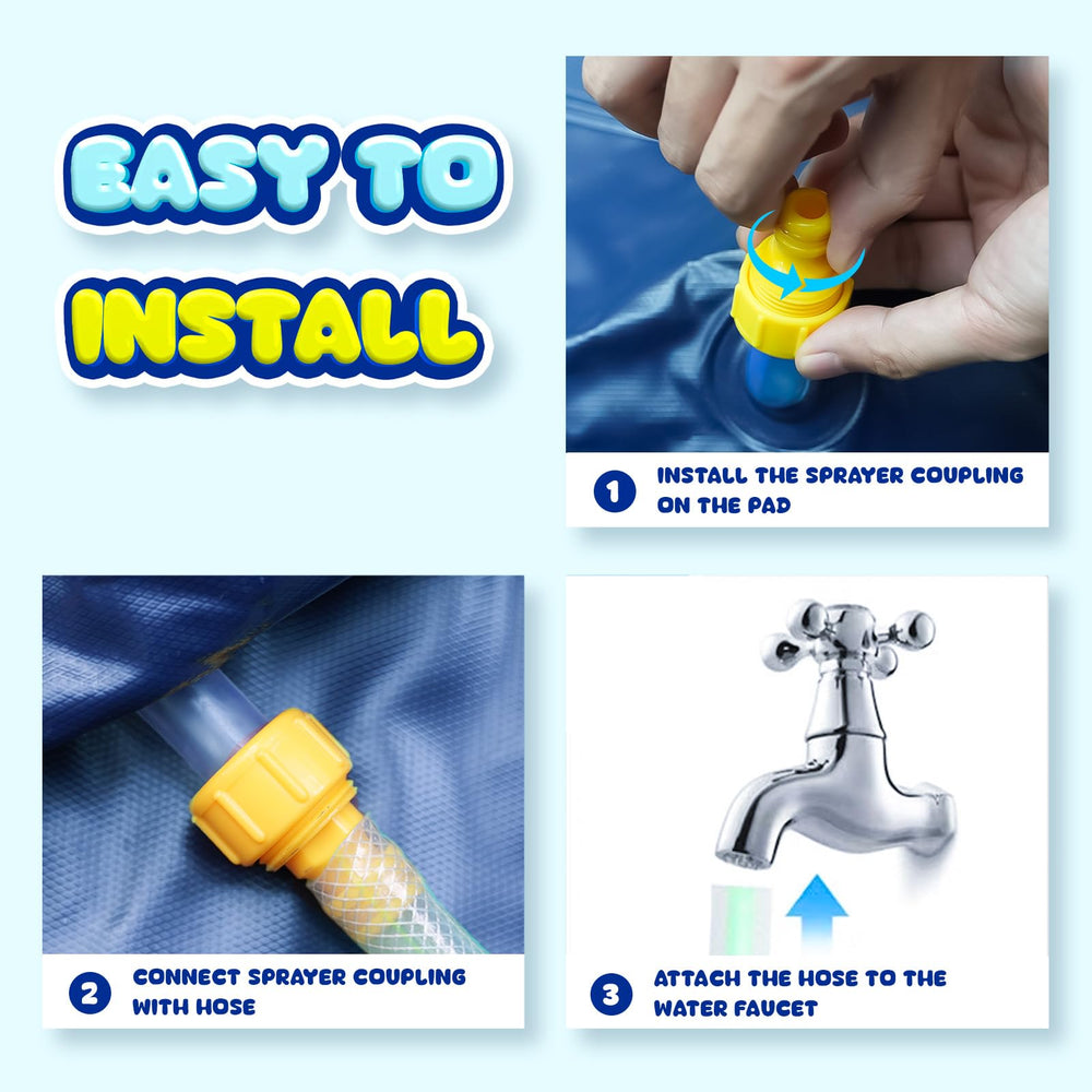 COMMOUDS arc-shaped hose coupler keeps the hose flat and reduces trips.