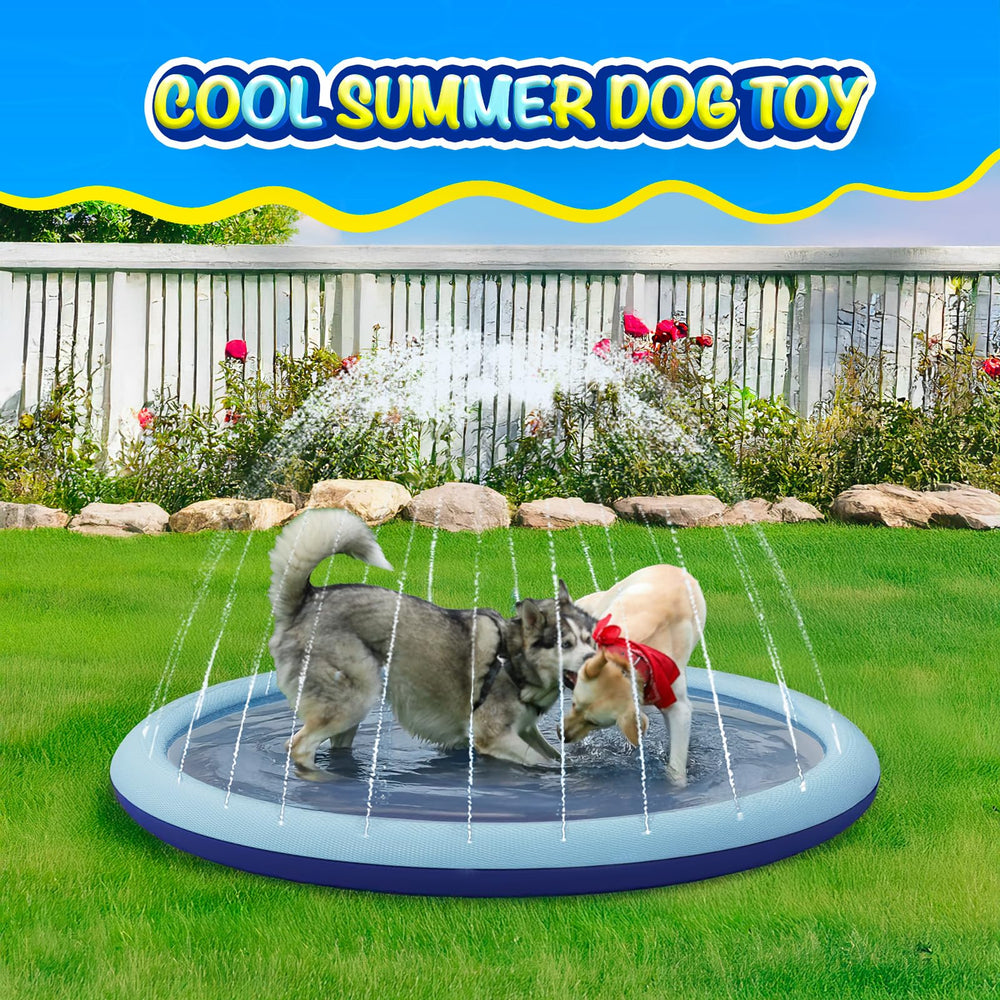 COMMOUDS backyard splash pad supports kids and pets for refreshing play.