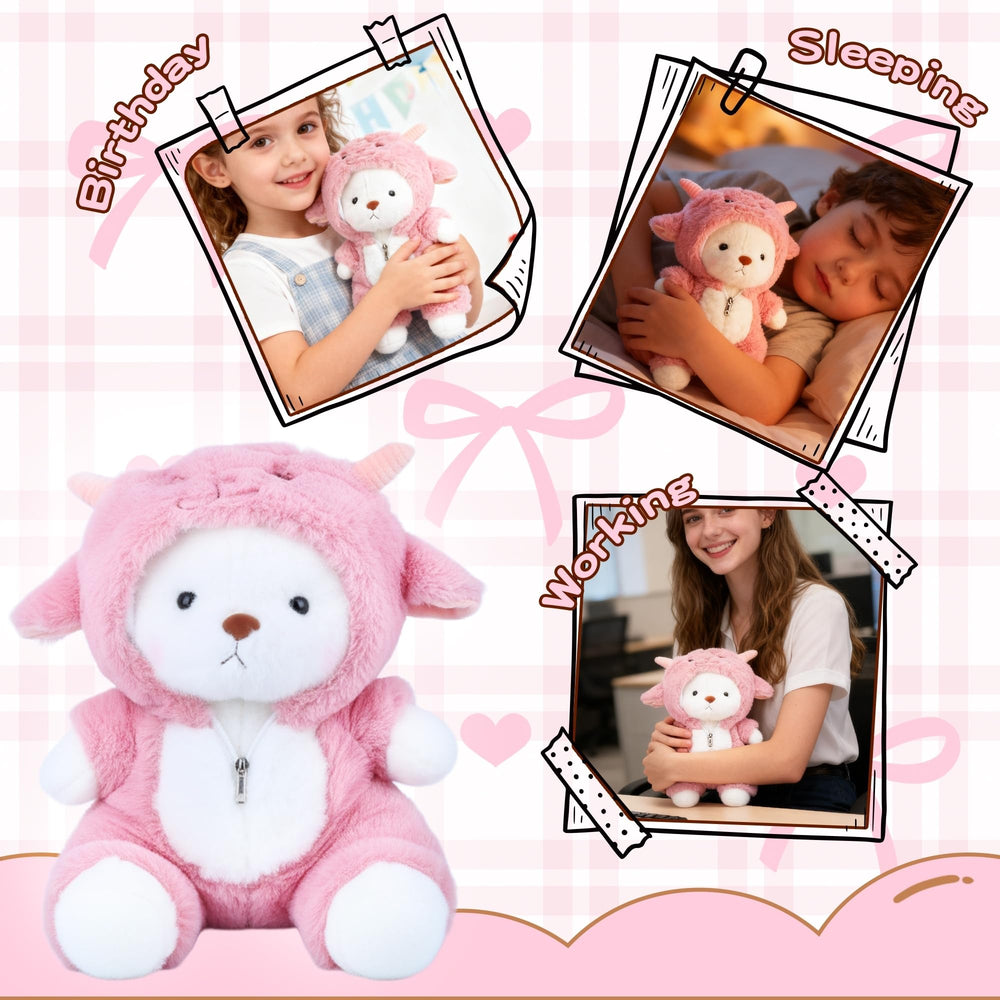 Easy-clean short plush fabric keeps the Comnonage bear fresh