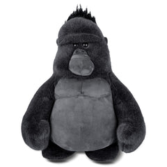 Comnonage gorilla stuffed animal face closeup showing lifelike fur texture for comforting companionship