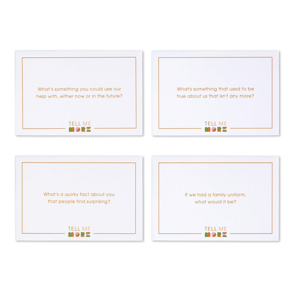 Compendium Tell Me More Family Edition 52 questions visual, ready for engaging discussions.