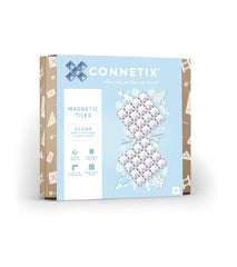 Connetix clear base plate pack top view enhances expansive magnetic builds.