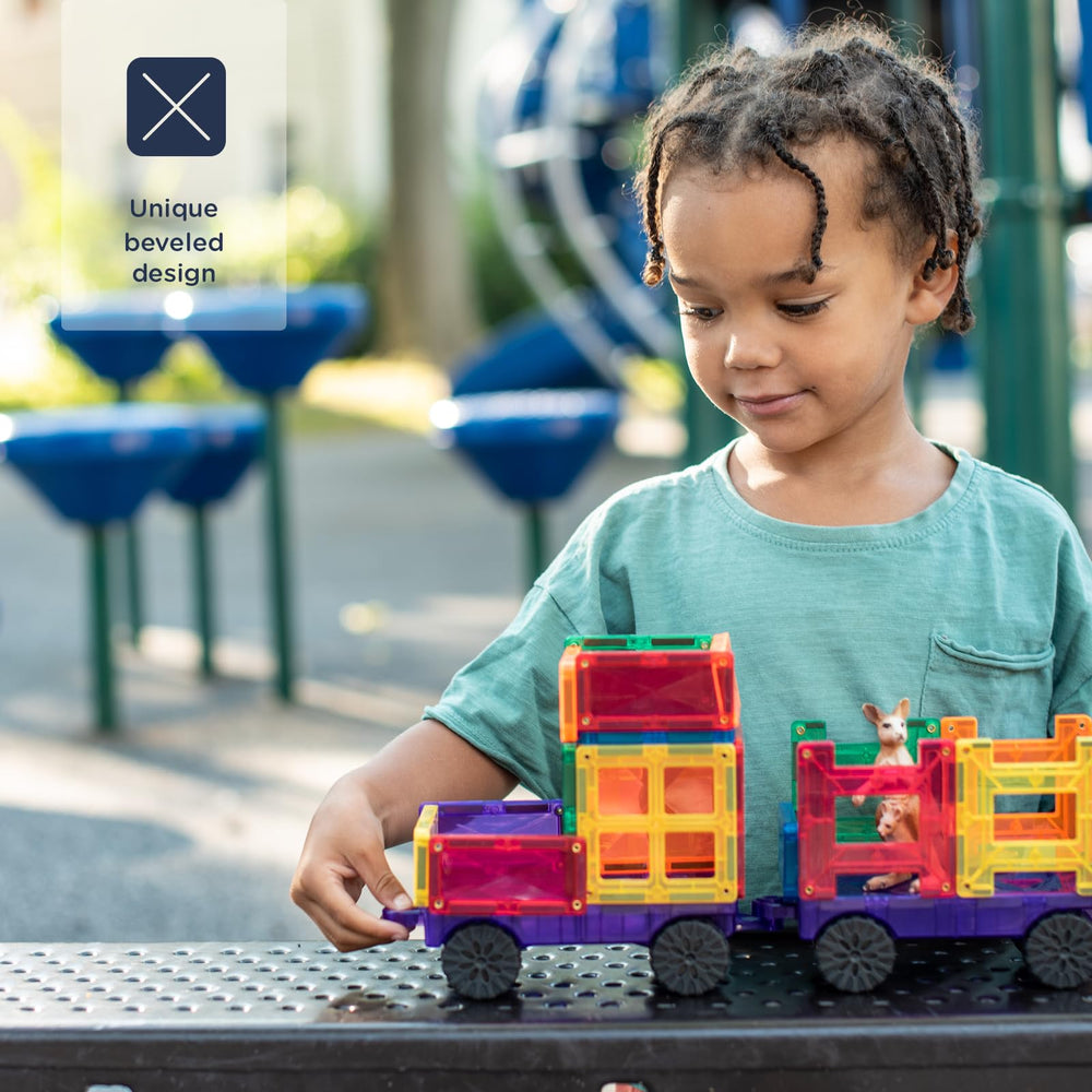Connetix Rainbow Transport Pack right-angle triangles encourage precise geometric builds