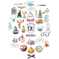 CON*QUEST Hedwig watercolor sticker adds whimsy to planners and journals.