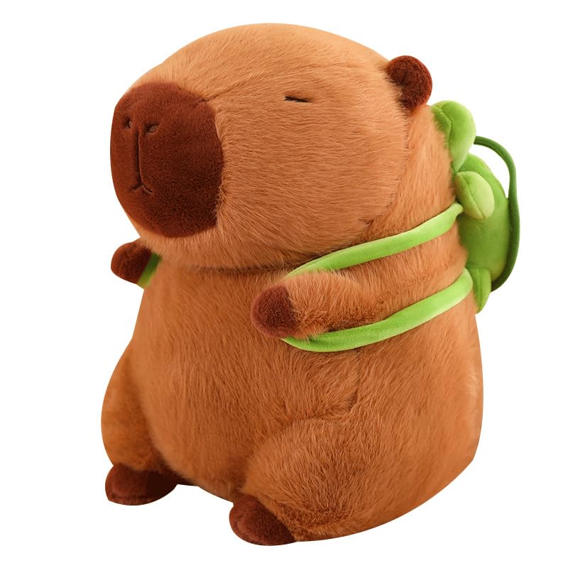 CONTEYEH Capybara plush toy with turtle backpack, cuddly playmate for kids