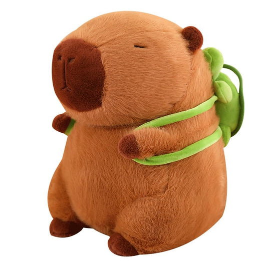 CONTEYEH Capybara plush toy with turtle backpack, cuddly playmate for kids