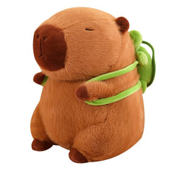 CONTEYEH Capybara plush toy with turtle backpack, cuddly playmate for kids