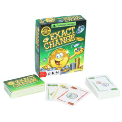 Continuum Games Exact Change Card Game box front inviting family money-counting practice