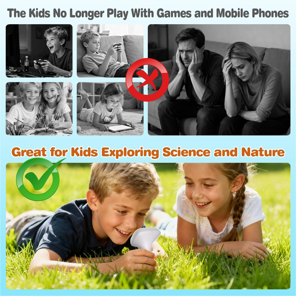 coobest Pocket Kids Microscope ring of 8 LEDs provides bright viewing.