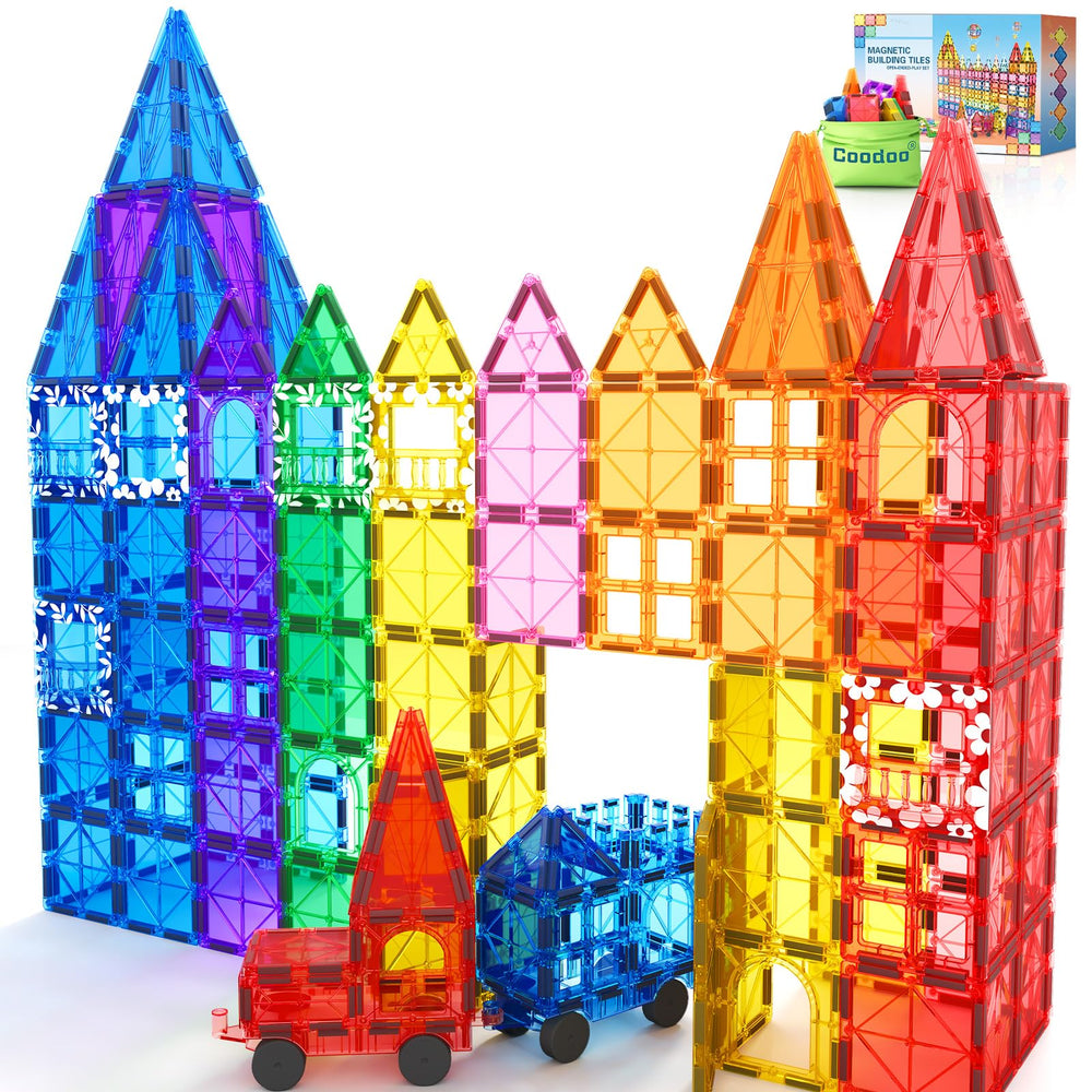 Coodoo 100pcs magnetic tiles set for imaginative building play