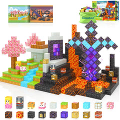 Coodoo 110-piece magnetic blocks form a vibrant mine world for imaginative play.