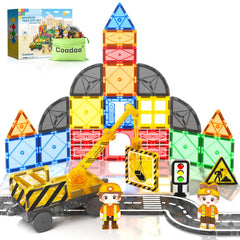 Coodoo Kids magnetic road set tiles for versatile city-building play and creativity