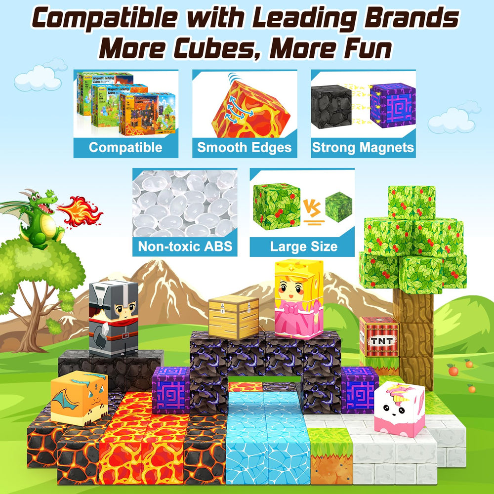 Coodoo Magnetic Blocks lava world showcases dynamic landscapes for storytelling.