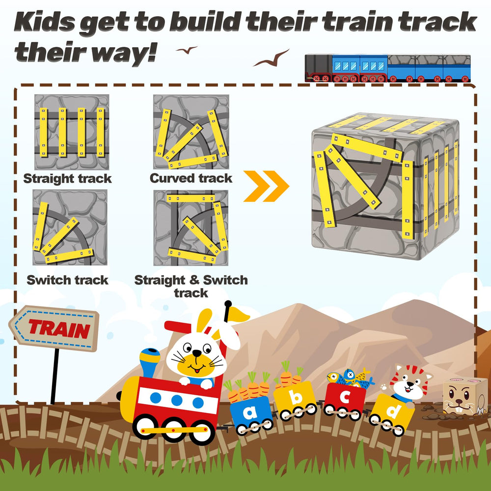 Coodoo straight and curved track blocks enable flexible den layouts