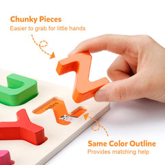 Coogam colorful letter pieces encouraging tactile sorting and fine motor practice