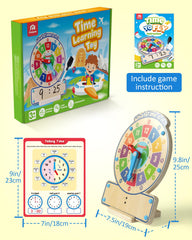 Coogam wooden clock setup ideal for home, school, and travel learning environments.