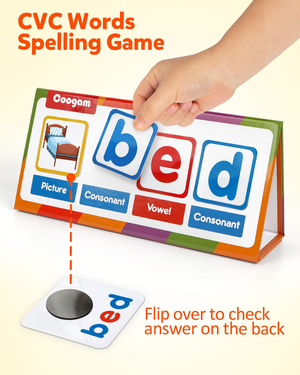 Coogam CVC Word Builder alphabet cards support letter-sound practice
