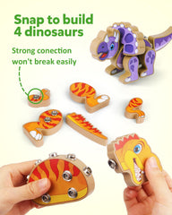 Coogam dinosaurs snap-together parts for easy, hands-on learning and play.
