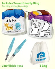 Coogam educational flashcards help build vocabulary with letters and images.