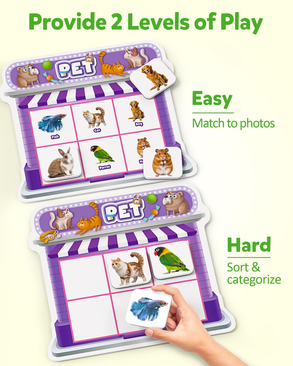 Coogam grocery board strengthens object recognition in a home learning setup.