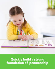 Coogam Learn to Write Workbook four dry erase markers support reusable handwriting sessions.
