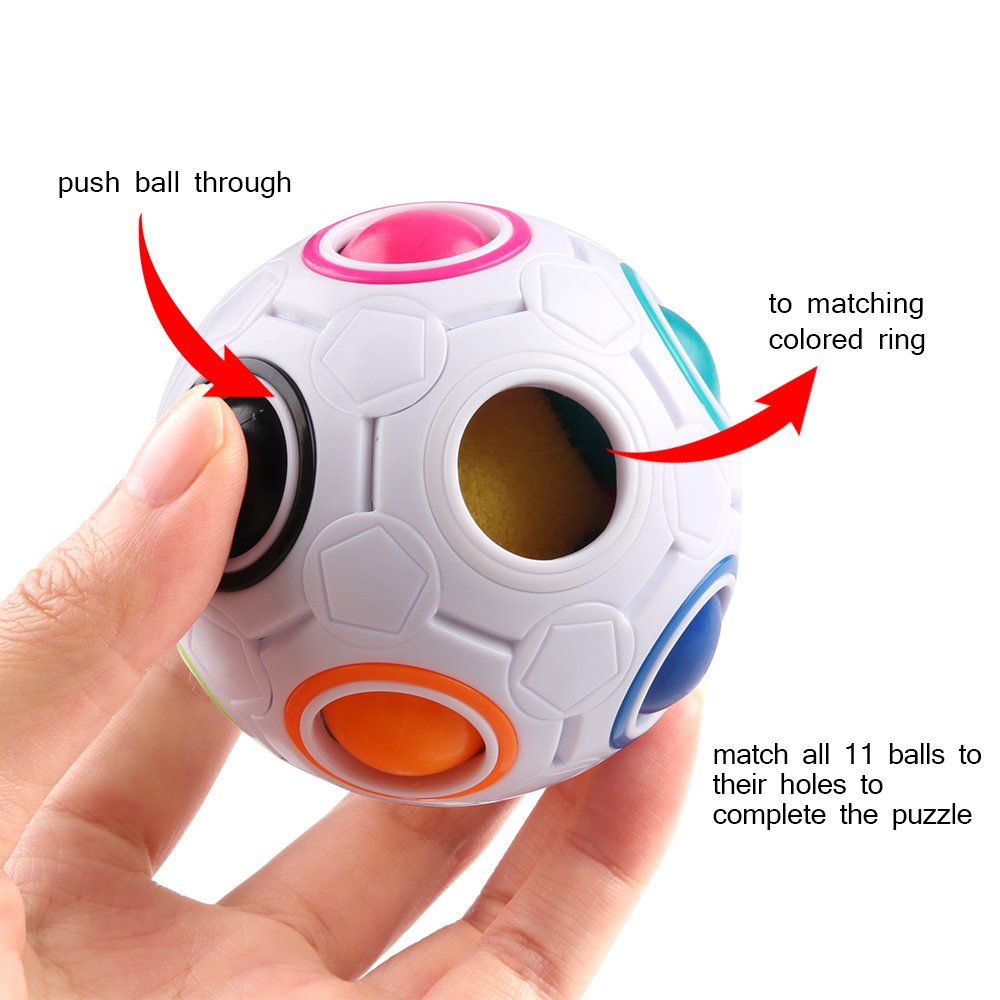 Coogam Rainbow Puzzle Ball sponge center enables smooth piece sliding.