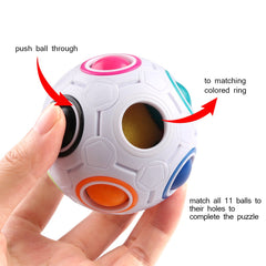 Coogam Rainbow Puzzle Ball sponge center enables smooth piece sliding.