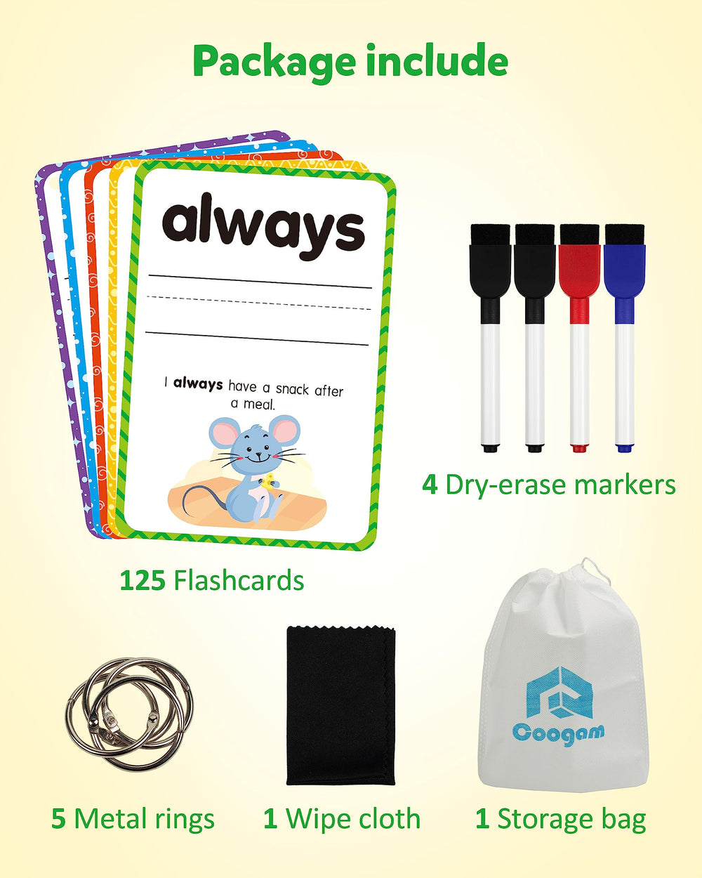 Coogam portable storage bag makes learning on the go easy.