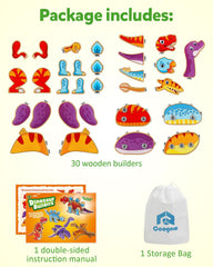 Coogam smoothed wooden blocks provide comfortable handling during builds