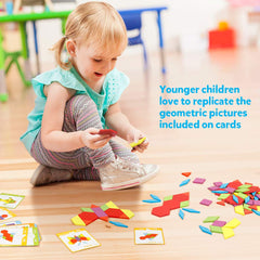 Coogam Tangram design cards with 24 patterns for creative thinking