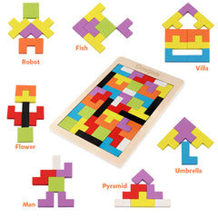 Coogam Wooden Blocks pyramid shape provides geometric practice in a tactile way.