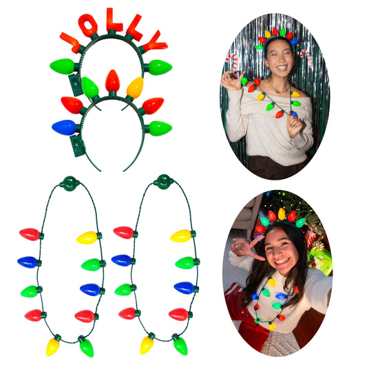 Cool Things Corp light-up Christmas necklace bright for festive wear and photo ops.