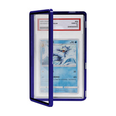 Coolbyl blue slab protector front view with clear display and sturdy aluminum frame