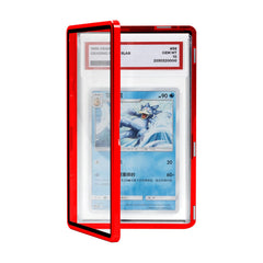Coolbyl magnetic slab protector red front view, secure showcase for graded cards.