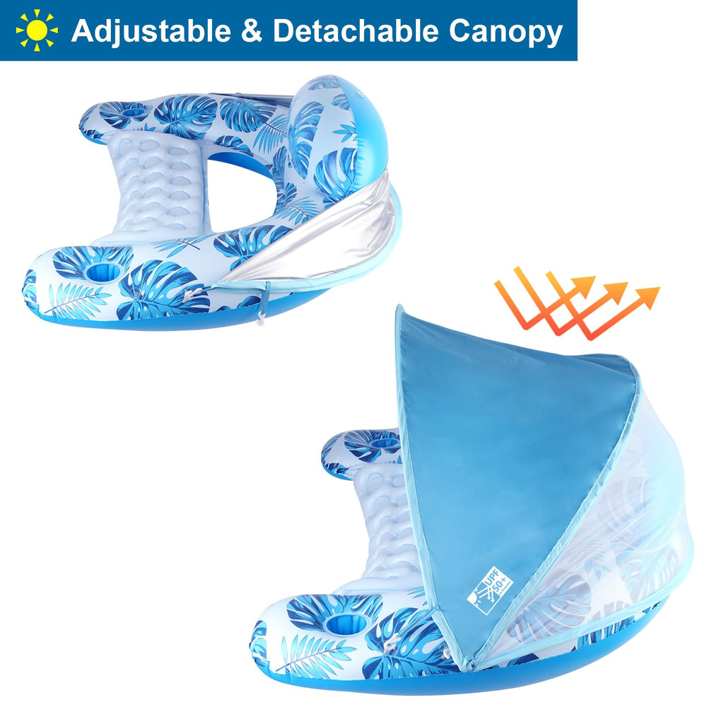 COOLCOOLDEE built-in cup holders – easy beverage access while floating.